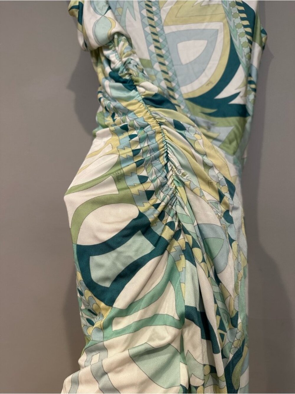 Authentic Emilio Pucci Green Patterned Mini Bodycon Dress - Picture 13 of 14